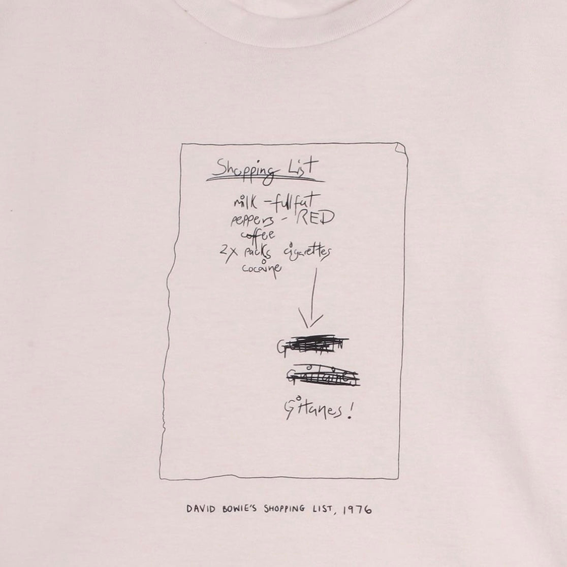 David Bowie Shopping List T-Shirt