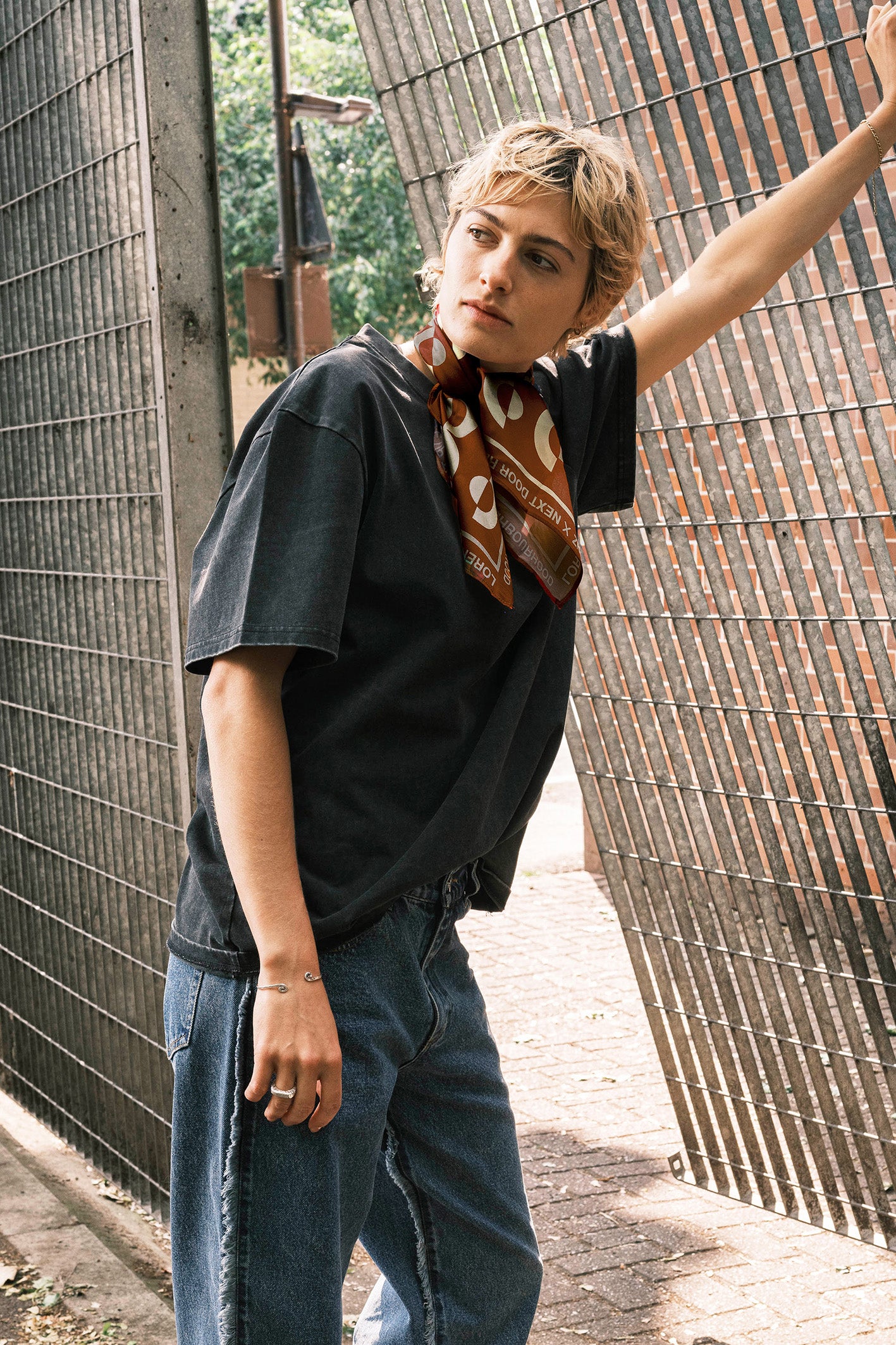 [LIMITED] lorenz X NDR Silk Scarf in Brown